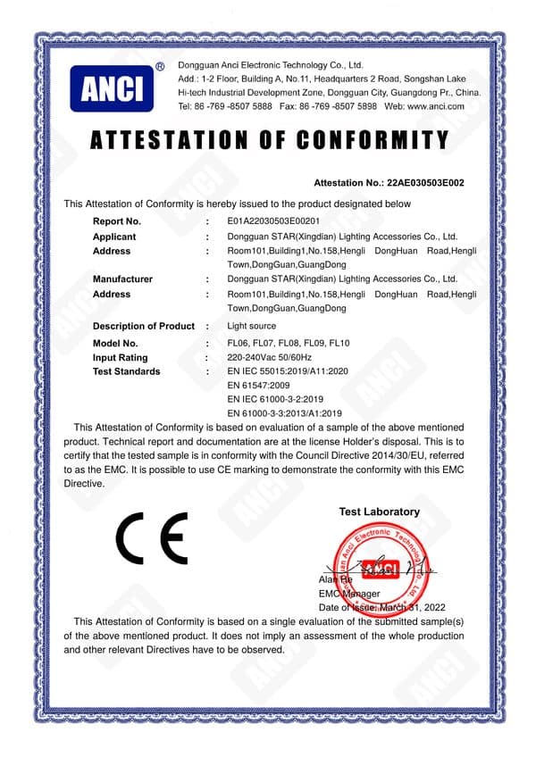 Chứng nhận EMC (CE)